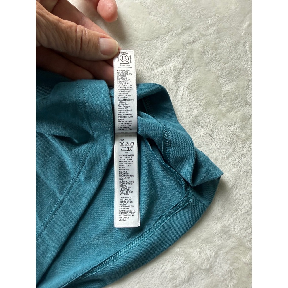 Athleta Radiate Tank Top Teal Blue Side Knot Cinch Activewear Womens 1X - Picture 8 of 9